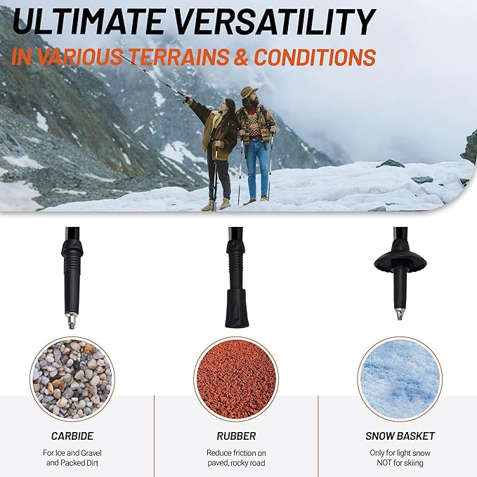 Trekking Poles Collapsible Hiking Poles - Trekking Sticks with Quick Lock System Lightweight for Hiking, Camping