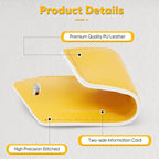 Travelambo Luggage Tags for Suitcases Faux Leather Privacy Protection 6 Pack Bag Tags Travel Accessories Essential, Energetic Yellow