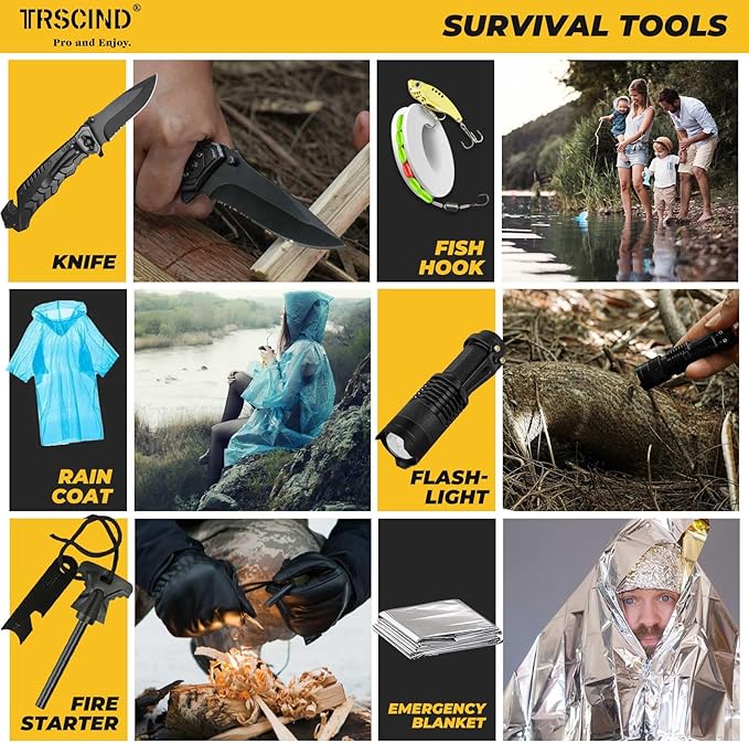 Gifts for Men Dad Husband - Christmas Stocking Stuffers, Birthday Gifts Idea for Him Boyfriend Man- Survival Kit 14 in 1, Survival Gear and Equipment, Fishing Hunting Camping Accessories, Cool Gadgets