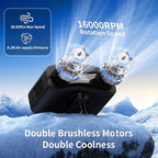 Socool 10000mAh Portable Waist Fan Clip on Wearable Belt Personal Fans Rechargeable Battery Operated, 20H Cooling with 10 Speeds & Dual Motors,Neck Hanging Hands-Free for Outdoor Travel Power Bank