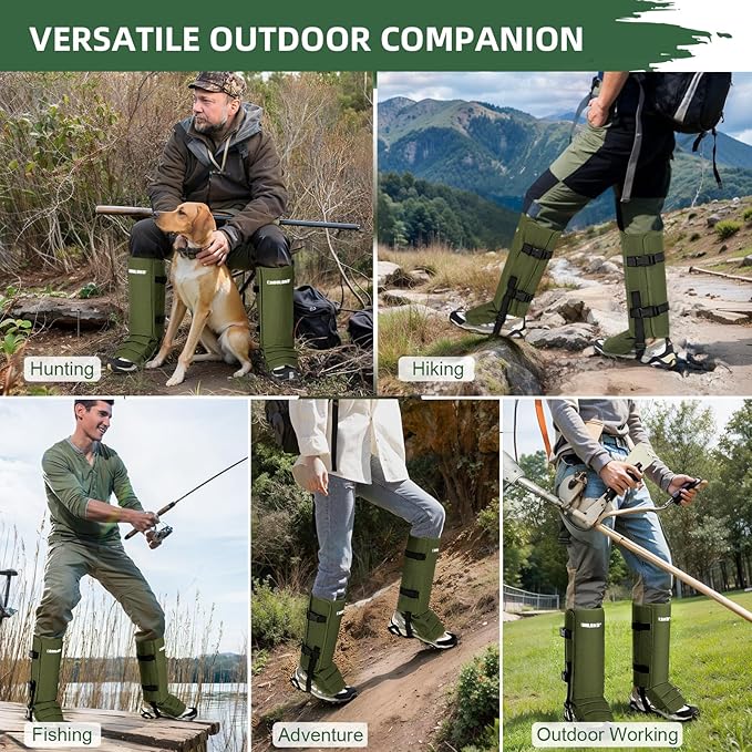 CAMULAND Snake Gaiters for Men & Women, Durable Waterproof Snake Guards for Lower Leg Protection