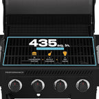 Charbroil Performance Series 4-Burner Gas Grill Cabinet with Side Burner, Black - 463253925