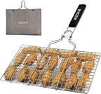 Shallow Grill Basket Fish Grill Basket, Fish Grilling Basket BBQ Fish Grill Baskets for Outdoor Grill,Grill Basket with Removable Handle. Perfect for Grilling Fish Fillets