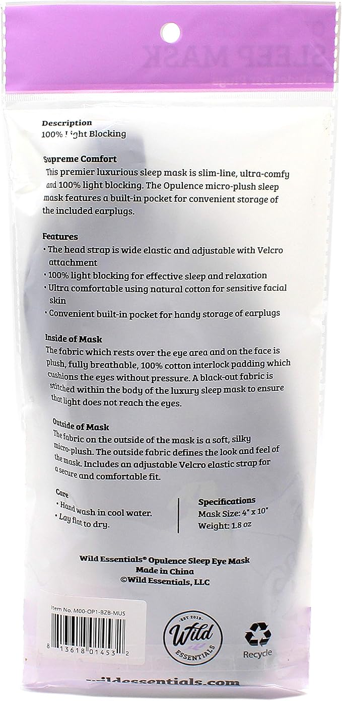 Dream Essentials Opulence Micro Plush Sleep Mask with Soft Foam Earplugs (Calm Sea Green)