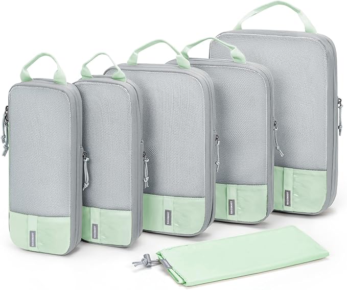 BAGSMART 6 Set /4 Set/2 Set Compression Packing Cubes for Travel, Lightweight Luggage Organizer Bags, Durable Space Saver Bags Travel Essentials