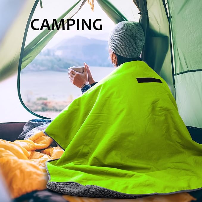 Tirrinia Large Waterproof Outdoor Blanket, Soft Warm Windproof Stadium Blanket with Sherpa Fleece and Foldable for Outdoor Sport, Baseball, Football, Beach, Concerts, Car