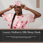 Lunya Washable Silk Sleeping Mask – Thermoregulating Mulberry Silk, Light Blocking and Comfortable Fit – Sleep Mask for Women and Men with Box – California Poppy – Small