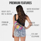 Rainbow Fanny Pack Belt Bag I Mens Fanny Packs for Women - Crossbody Bag Bum bag Waist Bag Waist Pack - For Halloween costumes, for Hiking, Running, Travel, Waterproof and more