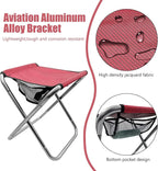 Folding Camping Stool, 16 Inch Tall Portable Folding Stool Aluminum Alloy Lightweight Stool Seat Red Foldable Stool with Carry Bag for Fishing Outdoor Camping Hiking and BBQ (Red)