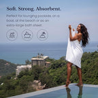 Black & White Brands Brazilian Beach/Pool/Bath Towel - Ultimate Absorbent Luxury XL 36x70 100% Cotton Wave (2 Towels White Poly Pinstripe)