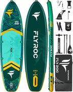 11'6x35'' Extra Wide Inflatable Paddle Board, 450lb Capacity Stand Up Paddle Board for Adults (x3), Stable Inflatable SUP, All Skill Levels, 3 Handles, 100L Backpack, 3PCS Paddle, 5L Dry Bag