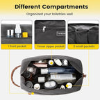 Vorspack Travel Toiletry Bag - Hanging Toiletry Bag for Men Water Resistant Canvas Shaving Bag with Large Capacity for Travel - Light Grey