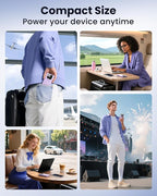 Portable Charger Power Bank with Built-in Cables, 22.5W Fast Charging 10000mAh Phone Charger, Travel Battery Pack Slim Battery Bank with Smart LED Display for iPhone, Android & USB-C Devices (Purple)