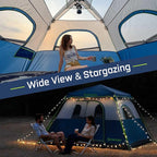 4/6/8 Person Instant Tent, Waterproof Pop Up Tents for Camping with Rainfly, 60 Seconds Easy Setup, Automatic Cabin Tent for Family Camping with Expandable Carry Bag & Upgraded Ventilation