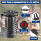 Upgraded XXL Taller 19.7" Wider 11.8" Collapsible Stool with Cushion,Adjustable Seat with Load Capacity 1000lbs, More Taller&Wider Portable Retractable Stool for Adults Camping Fishing Hiking BBQ