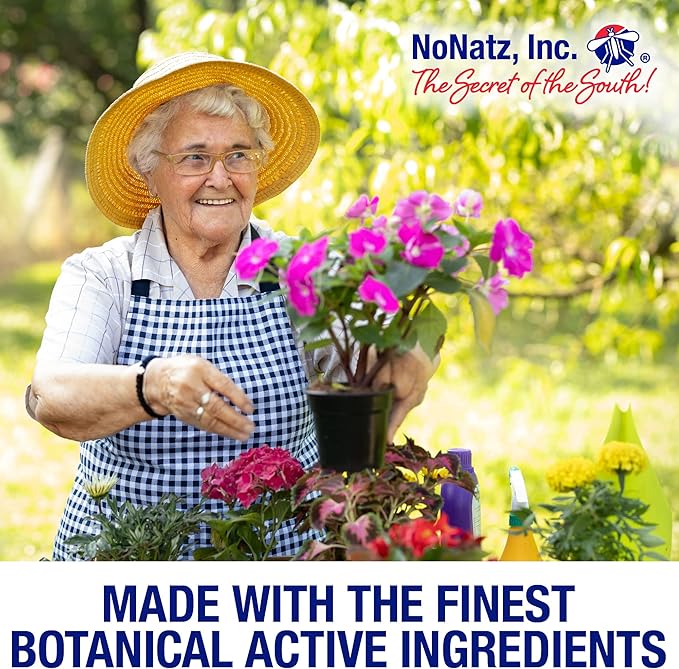 No Natz Botanical Bug Repellant, Effective for Gnat, Mosquito, and Biting Flies, Hand-Crafted and DEET-Free, Non-Greasy Formula, Made in The USA, 8 Ounce Spray Bottle