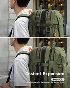 Tolaccea Travel Laptop Backpack for Men Women, 40L-50L Expandable Carry On Backpack with Wet Dry Compartment, TSA Approved Daypack Fits 16 Inch Laptop, Convertible Rucksack Duffel Bag for Work Travel