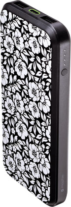 Mophie powerstation prime10 - Portable Power Bank with 10,000mAh Internal Battery, 18W USB-C PD Fast Charging, Charge 3 Devices Simultaneously, LED Power Indicator - White Floral