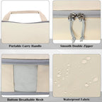 Large Compression Packing Cubes for Travel, 2 Set Compression Bags Travel Cubes for Packing Suitcase Luggage Organizer, Beige