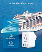 HANYCONY US to Japan Plug Adapter, Japan Power Travel Adpter with 2 Outlets 3 USB Ports(2 USB C), Type A Plug Adapter for Amercian USA to Japanese China Canada Mexico Philippines Peru