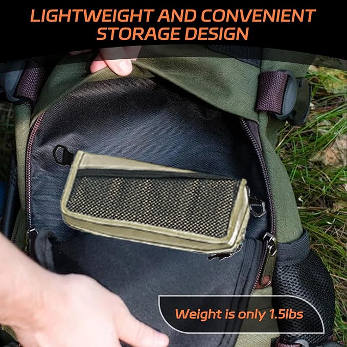 Portable Pocket Camping Chair,Ultralight Foldable Camp Stool with Compact Carry Bag, Heavy-Duty 220LBS Capacity for Outdoor Hiking, Fishing, Travel (Khaki)