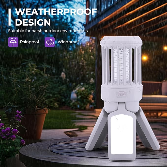 GREEN MORE Portable Camping Lantern Foldable , 4 Light Modes Camping Lights Lightweight, Waterproof, for Indoor Outdoor Home Emergency Light Power Outages Hiking Hurricane,French Grey