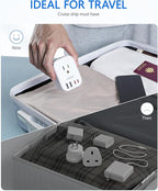 LENCENT South Africa Plug Adapter, Type M Adapter For South Africa with 4 American Outlets, 4 USB Ports(2 USB C), Type M Plug Converter for US to Bhutan Botswana Namibia Lesotho Nepal Sri Lanka