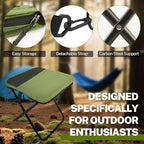 Portable Stool, Small Folding Stool for Adults, Ultralight Camping Stools for Hiking and Fishing (Green)