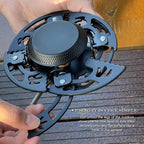 Foldable Camping Stove, Portable Windproof Gas Stove with 3 Gas Canister Converters - Compact Outdoor Cooker for Hiking Backpacking, Includes EVA Carrying Case, Wind Shield & Pot Support (Black)