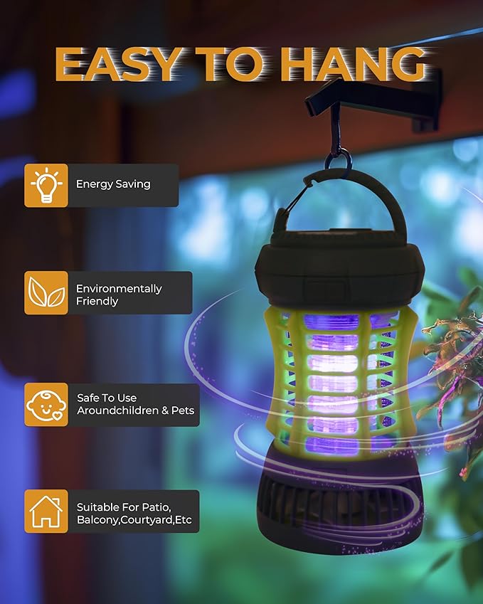 GREEN MORE Portable Camping Lantern with Cooling Fan - 18650 Battery Required (NOT Included), 6 Light Modes Camping Light Lightweight, for Power Outages Fishing Hurricane Emergency, Green