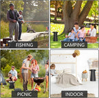 Upgraded Collapsible Stool with Max Load Capacity 330lbs Portable Telescoping & Folding Design Retractable Seat for Camping, Gardening, Fishing & Outdoor Adventures (Black)