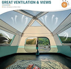 8 Person Instant Cabin Tent, Easy 60 Second Setup Family Tents for Camping, Pop up Camping Tent, Large Waterproof Tents for Outdoor Camping, Spacious Interior, Upgraded Ventilation