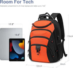 Boavan Laptop Backpack for men, 15.6 inch Laptop Bag with USB Port, Waterproof Travel Work Backpack Purse, Anti-Theft Teacher Nurse Doctor Casual Bookbags Office Business backpack，Orange Black