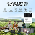 60W Portable Solar Panel,60 Watt Foldable Solar Panels Chargers with QC3.0 USB-A USB-C DC5521,IP67 Waterproof Power Emergency for Small Power Station Camping Hiking Outdoor Activities
