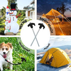 16 Pack Screw in Tent Stakes Heavy Duty,8 Inch Ground Anchors Screw in,Metal Stakes with Hex Head Driver,Camping Tent Accessories.(Black)