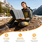 Inflatable Wedge Pillow Camping Cushions – Portable Folding Body Positioners Lightweight Wedge Pillow,Cushion for Yoga,Sleeping,Travel,Reading Lumbar Cushion for Back Pain and Pressure Relief