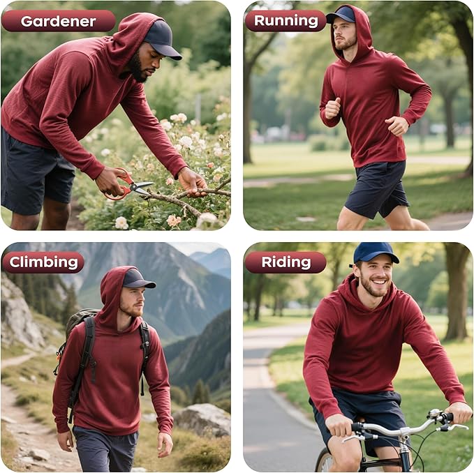 ProtectX High Visibility Sun Protection Lightweight Long Sleeve Hoodie, UPF 50+ Quick-Dry, SPF UV Shirt, Active Wear