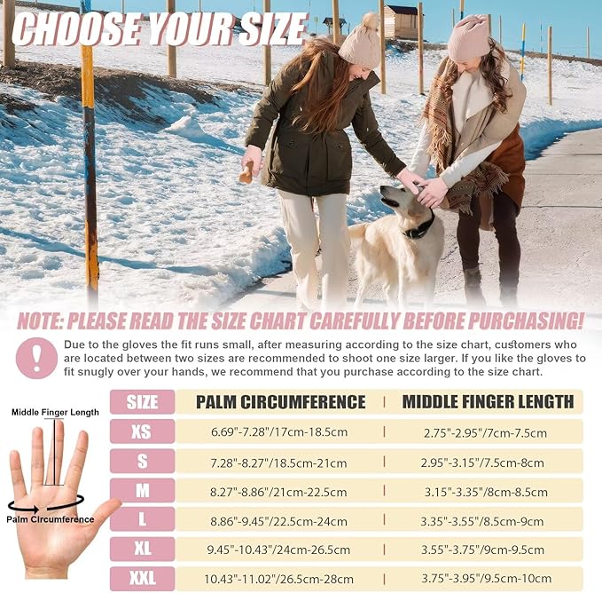 Pixel Panda Winter Gloves for Men Women Warm Touchscreen Gloves for Cold Weather Thin Water-Resistant Windproof Non-Slip Gloves for Cycling, Driving, Running, Hiking