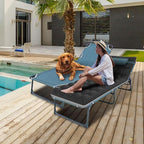 BIG RED Camping Sleeping Cot, 5-Position Folding Cot/Lounge Chair with Mattress, Folding Sleep Camp Cots for Adults, Heavy Duty Lounge Chairs for Outside, Beach, Lawn