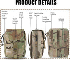 PETAC GEAR Tactical Rip Away Medical IFAK Pouch Tear Off First Aid EDC Pouches Molle & Belt Outdoor Emergency Survival Bag