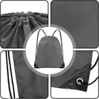 Grneric Drawstring Bags Bulk 14 Pcs Drawstring Backpack Bulk Cinch Bag Sackpack for Men Women Gym (Gray)