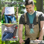 KITWLEMEN Portable Waist Fan - Personal Clip on Belt Fan, 5 Speeds 20H Cooling, Rechargeable Battery Operated, Wearable with Lanyard for Camping, Travel, Jobsite (Gray)