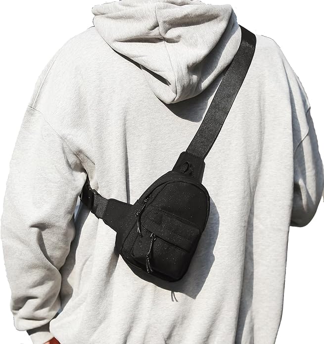 Peicees Small Crossbody Bag Purse For Men Womens Mini Sling Bag Chest Backpack Phone Holder Water-Resistant