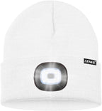 ATNKE LED Lighted Beanie Hat,USB Rechargeable 4 LED Running Headlamp Bright Cap with The Light Gifts for Men and Women