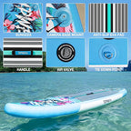 UPWELL 10'6"/11'/11'6" Inflatable Paddle Board, Stand Up Paddlboard for Youth & Adults, Stable Design, Premium SUP Accessories, Backpack, Leash, Hand Pump, Fins