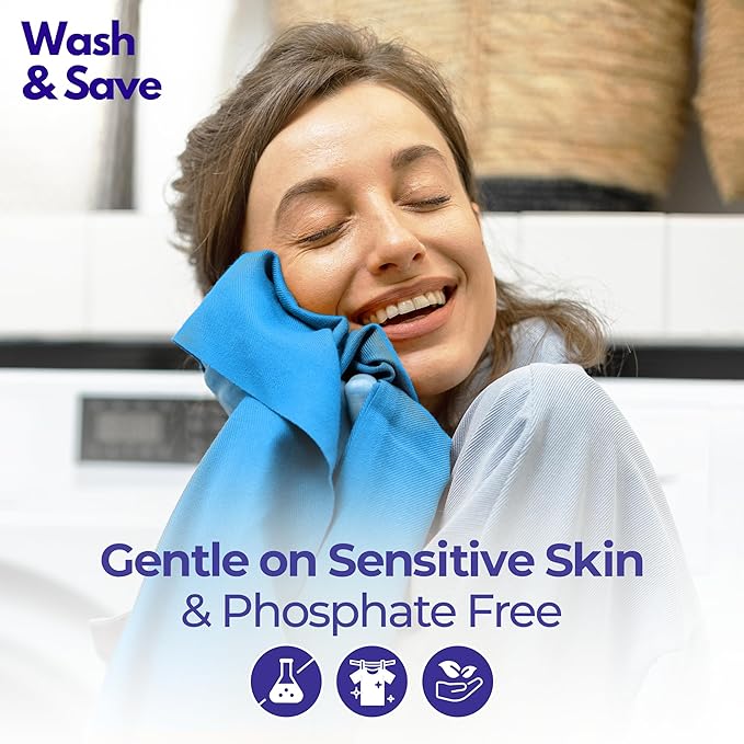 WASH & SAVE Laundry Detergent Sheets - 60 Loads / 30 Sheets | Plant-Based, Eco-Friendly, Hypoallergenic Liquidless Detergent | Perfect for Travel & Dorm - Spring Fresh
