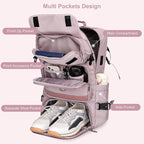 PIJUSHI Carry on Travel Backpack for Women Convertible Duffel Bag Backpack Large Luggage Rucksack Fit 16 Inch Laptop(PE039 Light Purple)