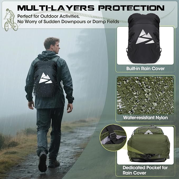 Hydration Backpack with Water Bladder, 18L Lightweight Hiking Backpack for Women&Men Small Insulated Hydration Water Pack for Hiking, Running, Cycling, Biking