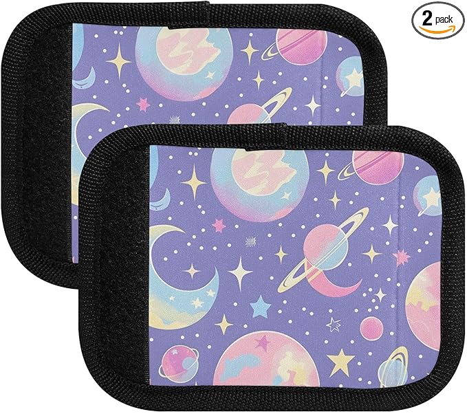 Moon Planet Constellation Luggage Handle Wrap for Suitcase Luggage Tags Handle Covers Identifiers Soft Decorations Travel Accessories 2 Pack