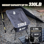 ONETIGRIS Tigerblade Camping Chair, Lightweight Folding Backpacking Hiking Chair, Compact Portable 330 lbs Capacity